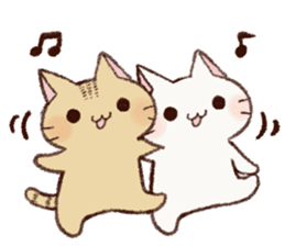 White cat & Red tabby cat sticker #14765676