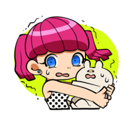 Rabbit and Girl Friend sticker #14766132