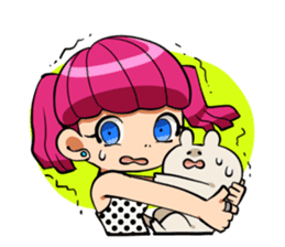 Rabbit and Girl Friend sticker #14766132