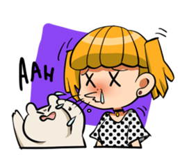 Rabbit and Girl Friend sticker #14766151