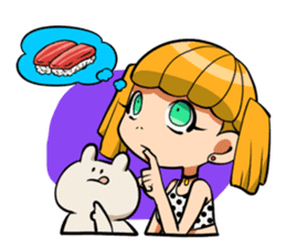 Rabbit and Girl Friend sticker #14766155