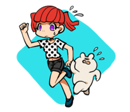 Rabbit and Girl Friend sticker #14766160