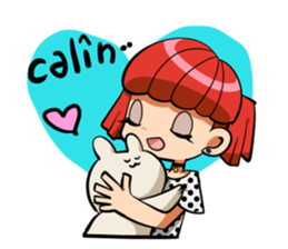 Rabbit and Girl Friend sticker #14766161