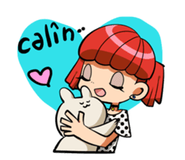 Rabbit and Girl Friend sticker #14766161