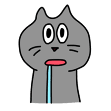 Funny gray cat sticker #14772142