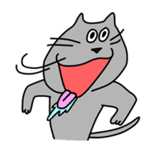 Funny gray cat sticker #14772149