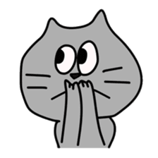 Funny gray cat sticker #14772166