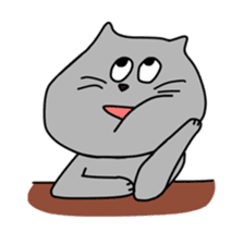 Funny gray cat sticker #14772181
