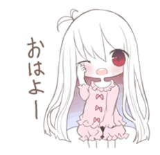 Albino girl who likes frills dress sticker #14773350