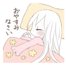 Albino girl who likes frills dress sticker #14773351