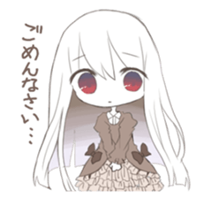 Albino girl who likes frills dress sticker #14773353
