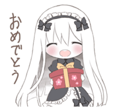 Albino girl who likes frills dress sticker #14773354