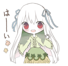 Albino girl who likes frills dress sticker #14773357