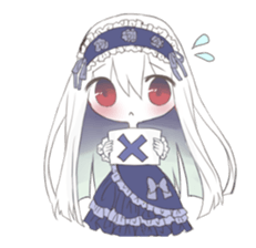 Albino girl who likes frills dress sticker #14773373