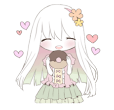 Albino girl who likes frills dress sticker #14773374
