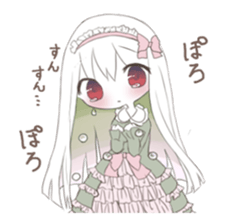 Albino girl who likes frills dress sticker #14773375