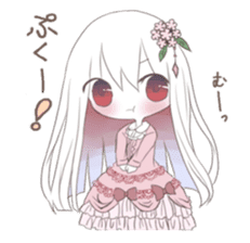 Albino girl who likes frills dress sticker #14773378