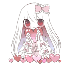 Albino girl who likes frills dress sticker #14773379