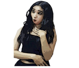 Girl in black sticker #14773522