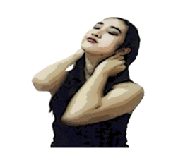 Girl in black sticker #14773523