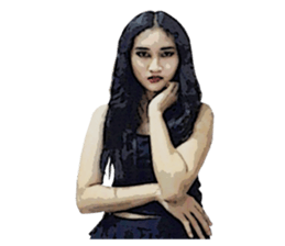 Girl in black sticker #14773524