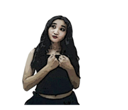 Girl in black sticker #14773525