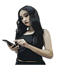 Girl in black sticker #14773528