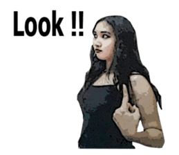 Girl in black sticker #14773543