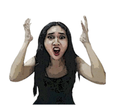 Girl in black sticker #14773544