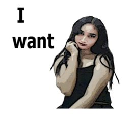 Girl in black sticker #14773547