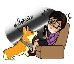 Van and his Corgi sticker #14774347