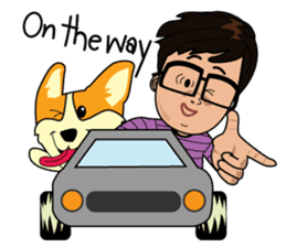 Van and his Corgi sticker #14774365