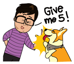 Van and his Corgi sticker #14774369