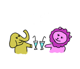 Pink Lion sticker #14776781