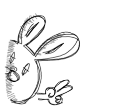 Dark impression rabbit sticker #14777102