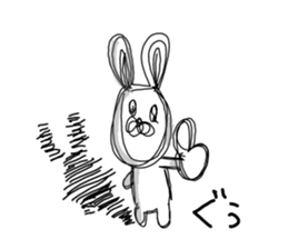Dark impression rabbit sticker #14777104