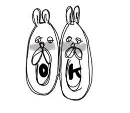 Dark impression rabbit sticker #14777107