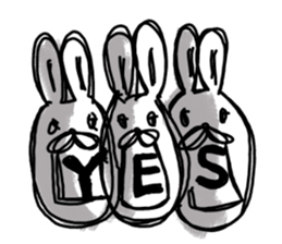 Dark impression rabbit sticker #14777114