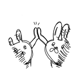 Dark impression rabbit sticker #14777135