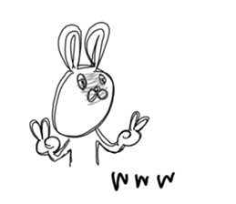 Dark impression rabbit sticker #14777136