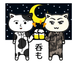 Cow and Bob of the moving cat sticker #14779929