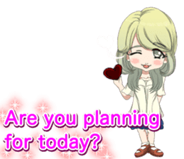 Lovely Girls Valentine English sticker #14782863