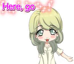 Lovely Girls Valentine English sticker #14782891