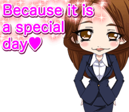 Lovely Girls Valentine English sticker #14782898