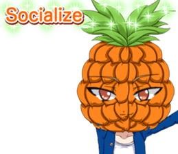 Lovely Cool fruit from Valentine English sticker #14782997