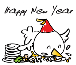 white chick cute cute sticker #14784355