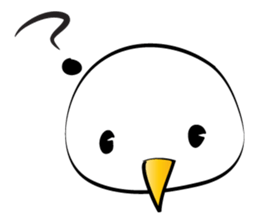 white chick cute cute sticker #14784377