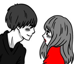 Manga couple in love - Valentine's Day sticker #14785302