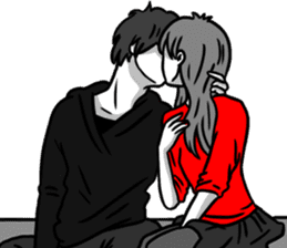 Manga couple in love - Valentine's Day sticker #14785303