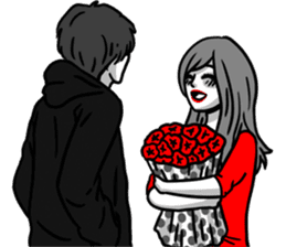 Manga couple in love - Valentine's Day sticker #14785306